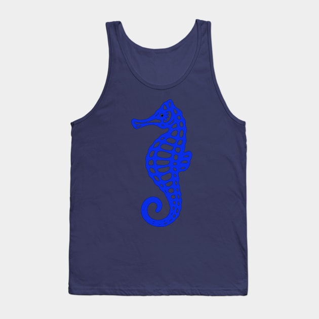 Blue Sea Horse Tank Top by dalyndigaital2@gmail.com